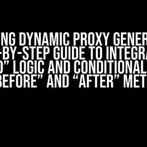 Mastering Dynamic Proxy Generation: A Step-by-Step Guide to Integrating “Around” Logic and Conditional Calling of “Before” and “After” Methods